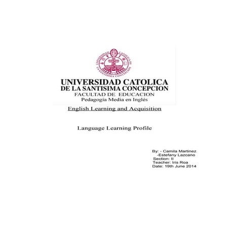 Language learner profile 