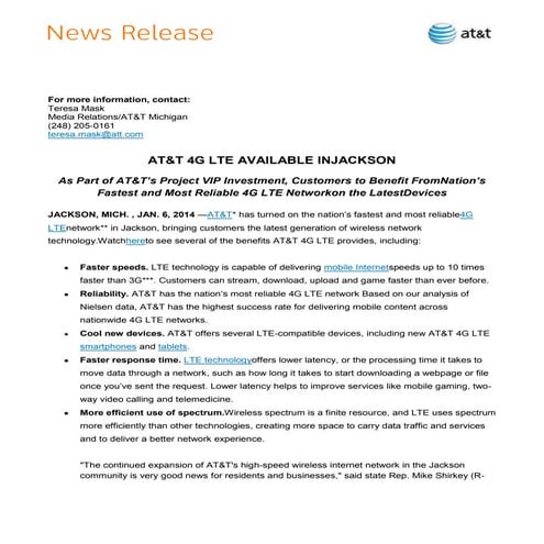  AT&T 4G LTE AVAILABLE IN JACKSON