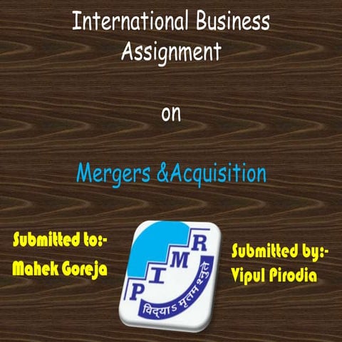 Mergers & acquisition