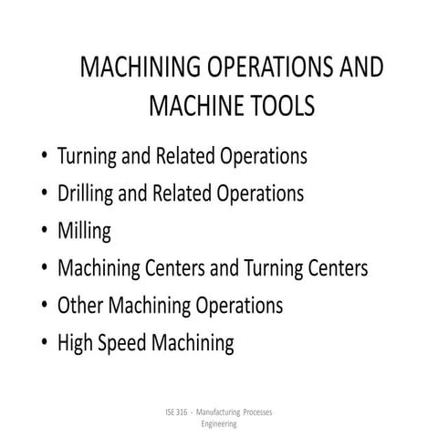 Machining Operations