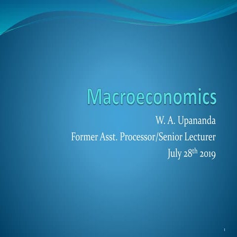 Introduction to Macroeconomics: National Income