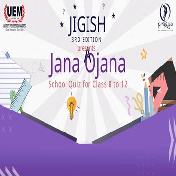 Jana Ojana Finals 2024 - Inter School Quiz @ Jigisha 2024