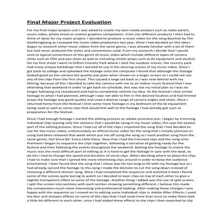Final major project evaluation full