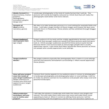 Final major project proposal