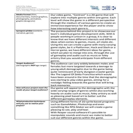 Final major project proposal form contrast