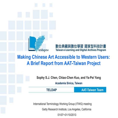 Making Chinese Art Accessible to Western Users- A Brief Report from AAT Taiwan Project