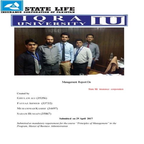 Word Report ON State Life Insurance