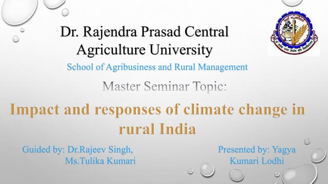 IMPACT OF CLIMATE CHANGE 