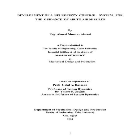 DEVELOPMENT OF A  NEUROFUZZY  CONTROL   SYSTEM   FOR   THE  GUIDANCE  OF AIR ...