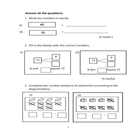 FINAL EXAM FOR MATHEMATICS YEAR 1 PAPER 2