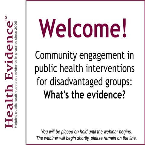 Community engagement in public health interventions for disadvantaged groups:...