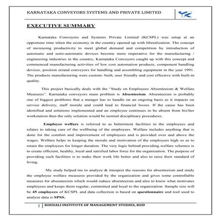 Employee Absenteeism and Welfare Measures