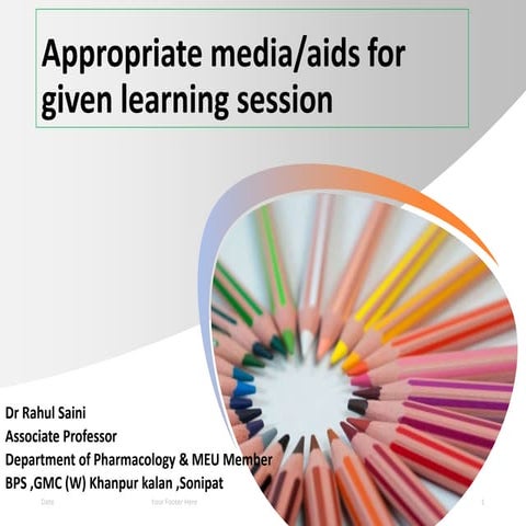Appropriate media for given learning session | PPTX