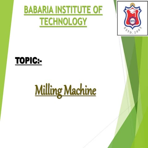 Final milling machine ppt..