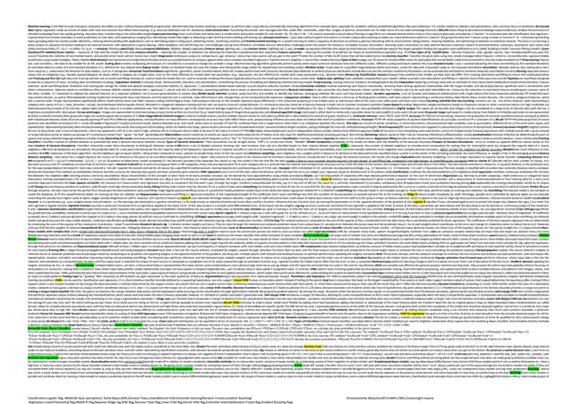 Machine Learning Final Summary Cheat Sheet