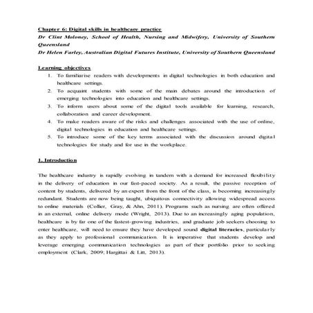 Digital Skills in Healthcare Practice