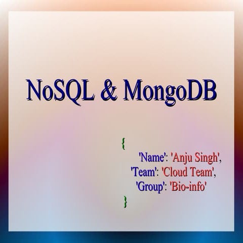 Nosql Introduction | PPT | Databases | Computer Software and Applications