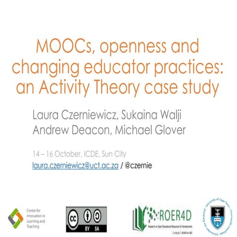 MOOCs, openness and changing educator practices: an Activity Theory case study