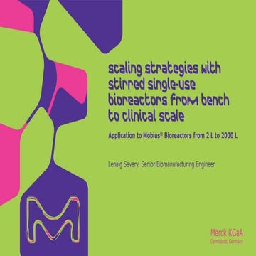 Scaling Strategies with Stirred Single-Use Bioreactors from Bench to Clinical...