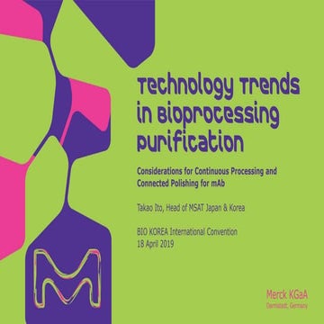 Technology Trends In Bioprocessing Purification Pdf