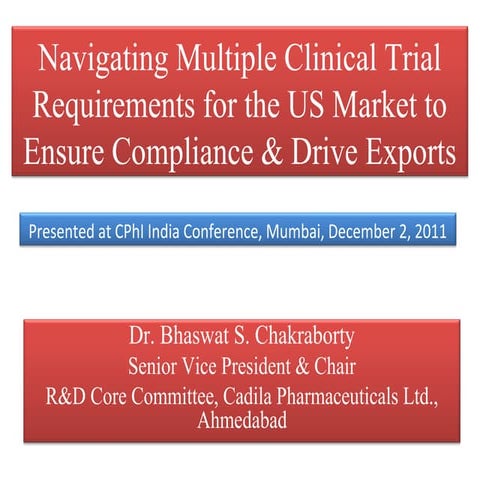 Final navigating multiple clinical trial requirements for the us