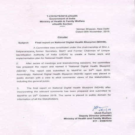 National Digital Health Blueprint India