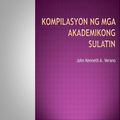 KOMPILASYON NG MGA AKADEMIKONG SULATIN
