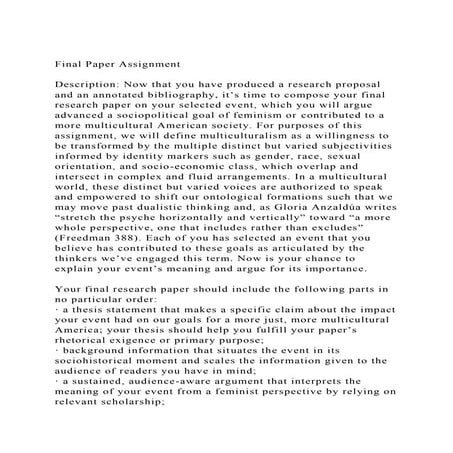 Final Paper AssignmentDescription Now that you have produced .docx