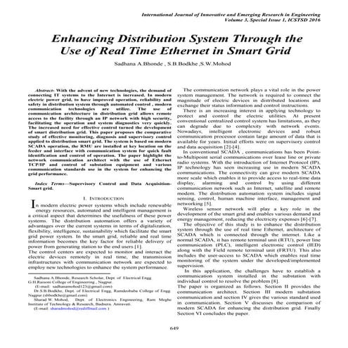 Final paperenhancing distribution system through the use of real time etherne...