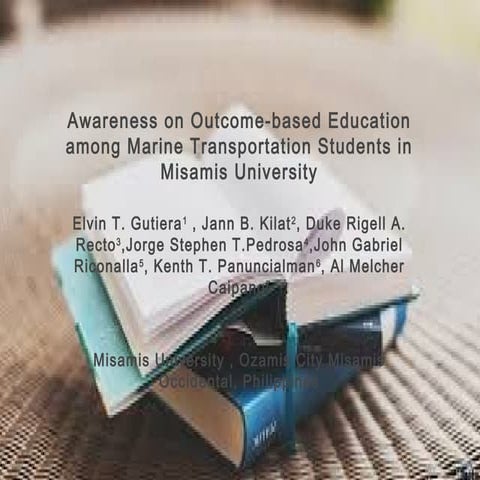 Awareness on Outcome-based education among Marine Transportation Students