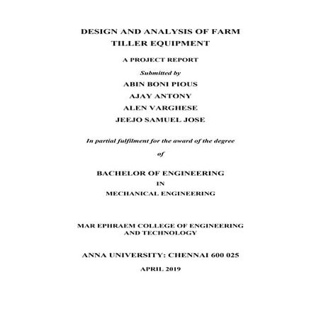 Mechanical Engineering Final year major project | PDF