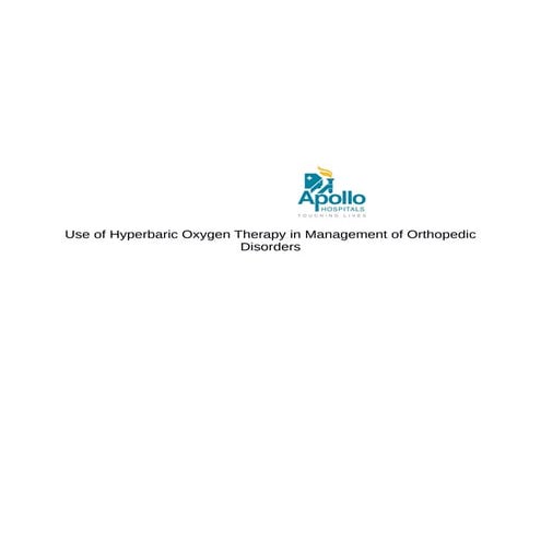 Use of Hyperbaric Oxygen Therapy in Management of Orthopedic Disorders ...