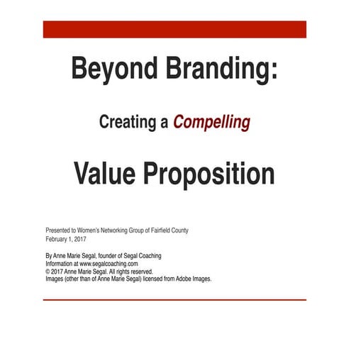 Build your personal value proposition | DOCX