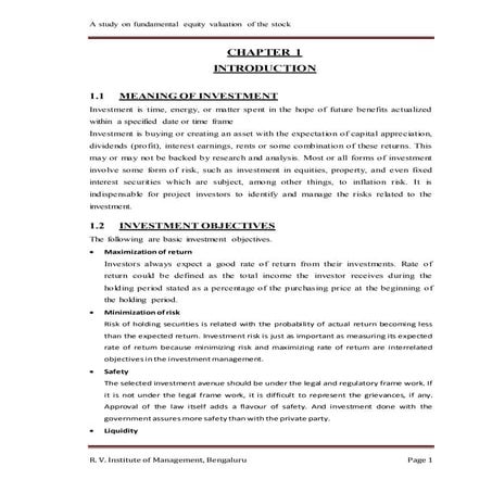 fundamental equity valuation of stocks