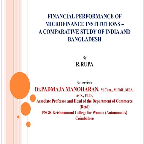 FINANCIAL PERFORMANCE OF MICROFINANCE INSTITUTIONS | PPTX