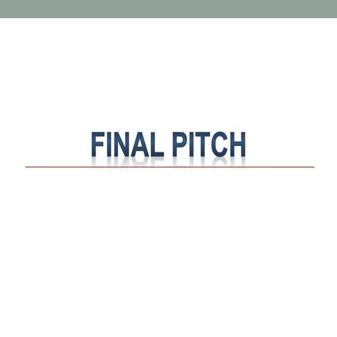 Final pitch