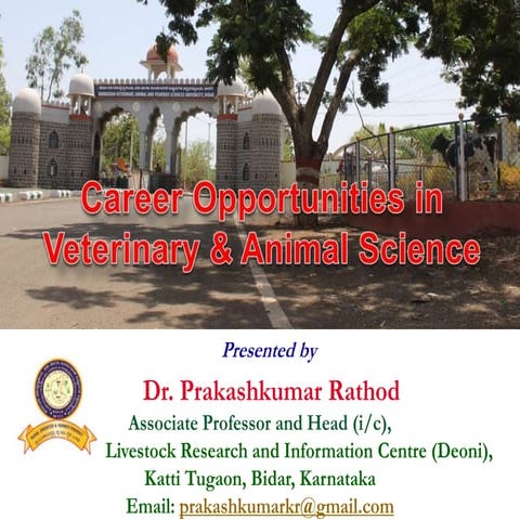 Career Opportunities in veterinary Science