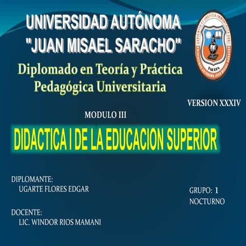 DIPLOMADO EN TEORÍA Y PRACTICA PEDAGÓGICA UNIVERSITARIA