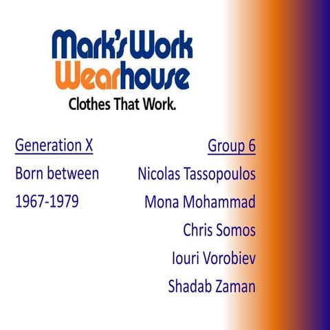 Mark's Work Wearhouse Presentation Slides