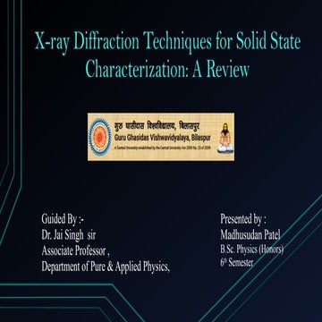 X ray diffraction method | PPTX