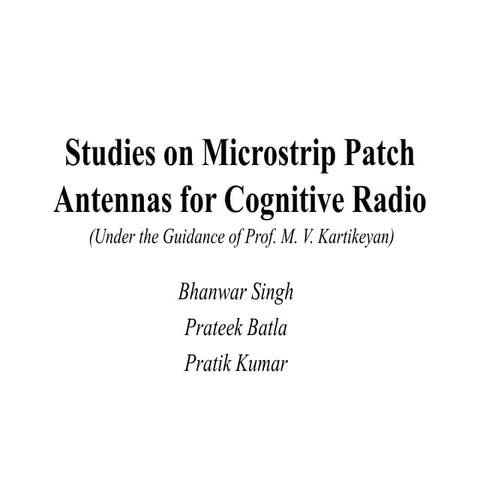 UWB Antenna for Cogntive Radio Application