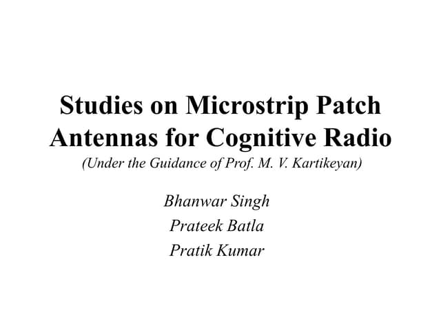 UWB Antenna for Cogntive Radio Application