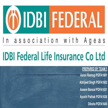 Idbi federal life insurance market plan