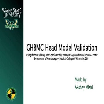 Global Human Body Model Consortium (GHBMC) Head Model Validation