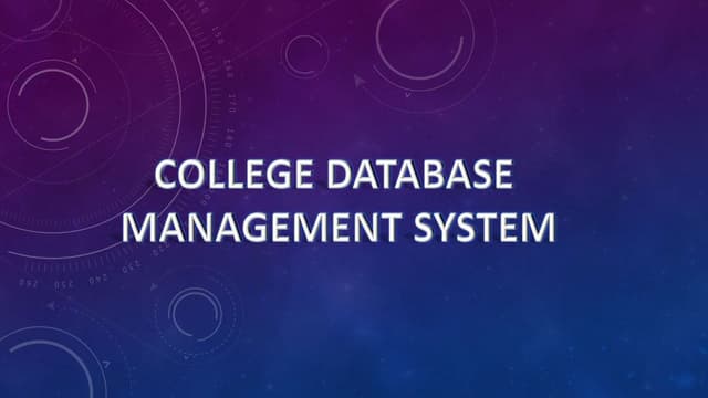 Student database management system