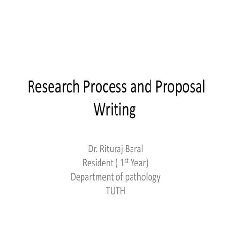 Research process and proposal writing