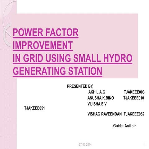 Power factor improvement method using synchronous condenser