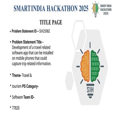 idea presentation - national level hacathon