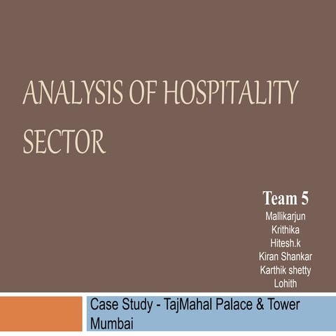 Final ppt analysis of hospitality sector