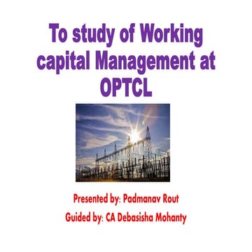 Working capital of OPTCL